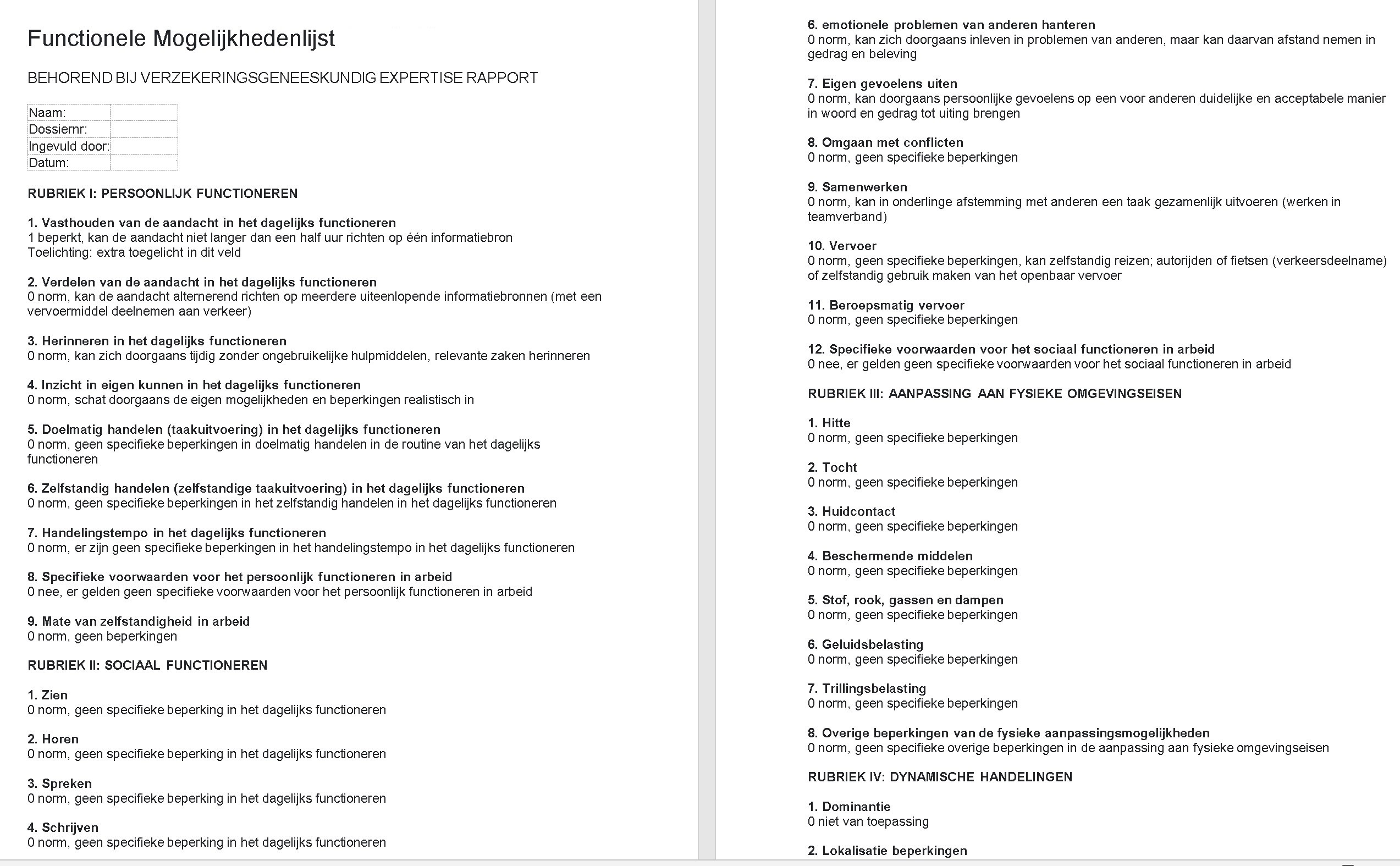 FML rapport voorbeeld
